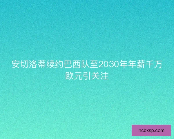 安切洛蒂续约巴西队至2030年年薪千万欧元引关注