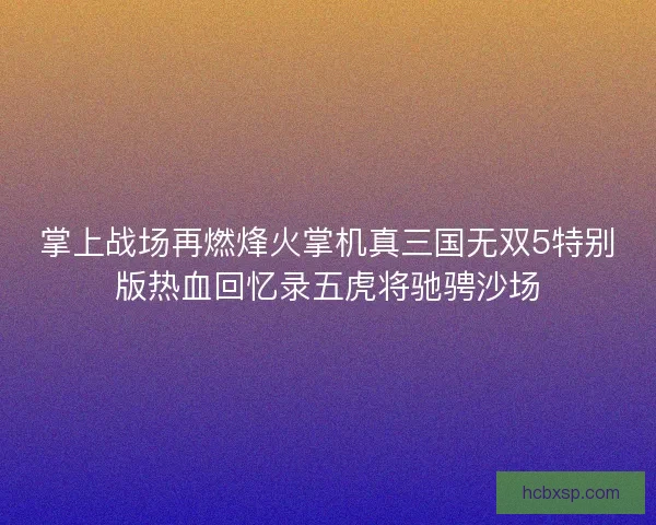 掌上战场再燃烽火掌机真三国无双5特别版热血回忆录五虎将驰骋沙场