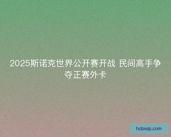 2025斯诺克世界公开赛开战 民间高手争夺正赛外卡 2025斯诺克世界公开赛开战 民间高手争夺正赛外卡