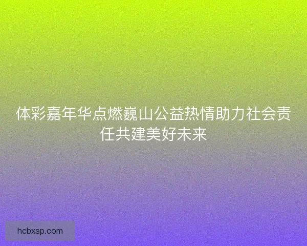 体彩嘉年华点燃巍山公益热情助力社会责任共建美好未来